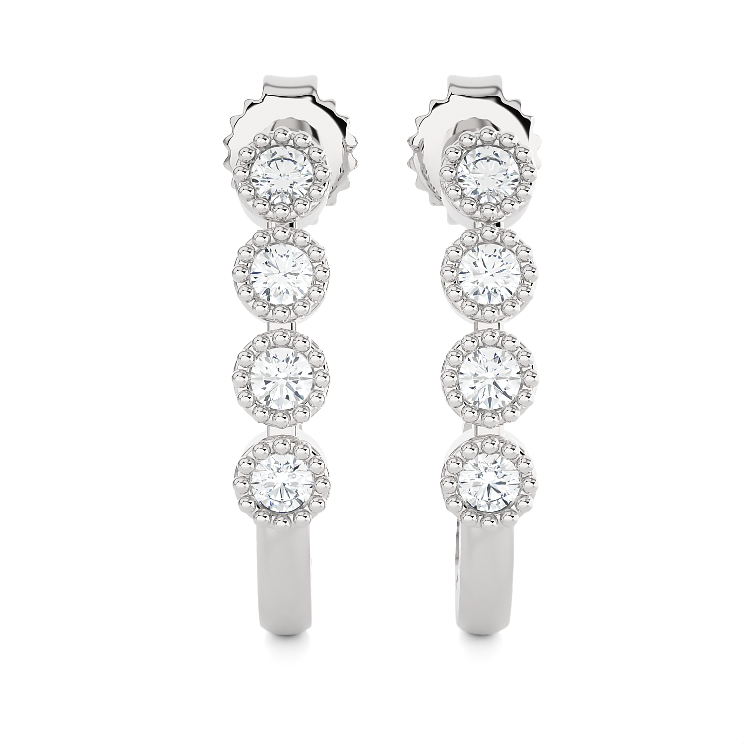 1/6 ctw Round Lab Grown Diamond Hoop Earrings