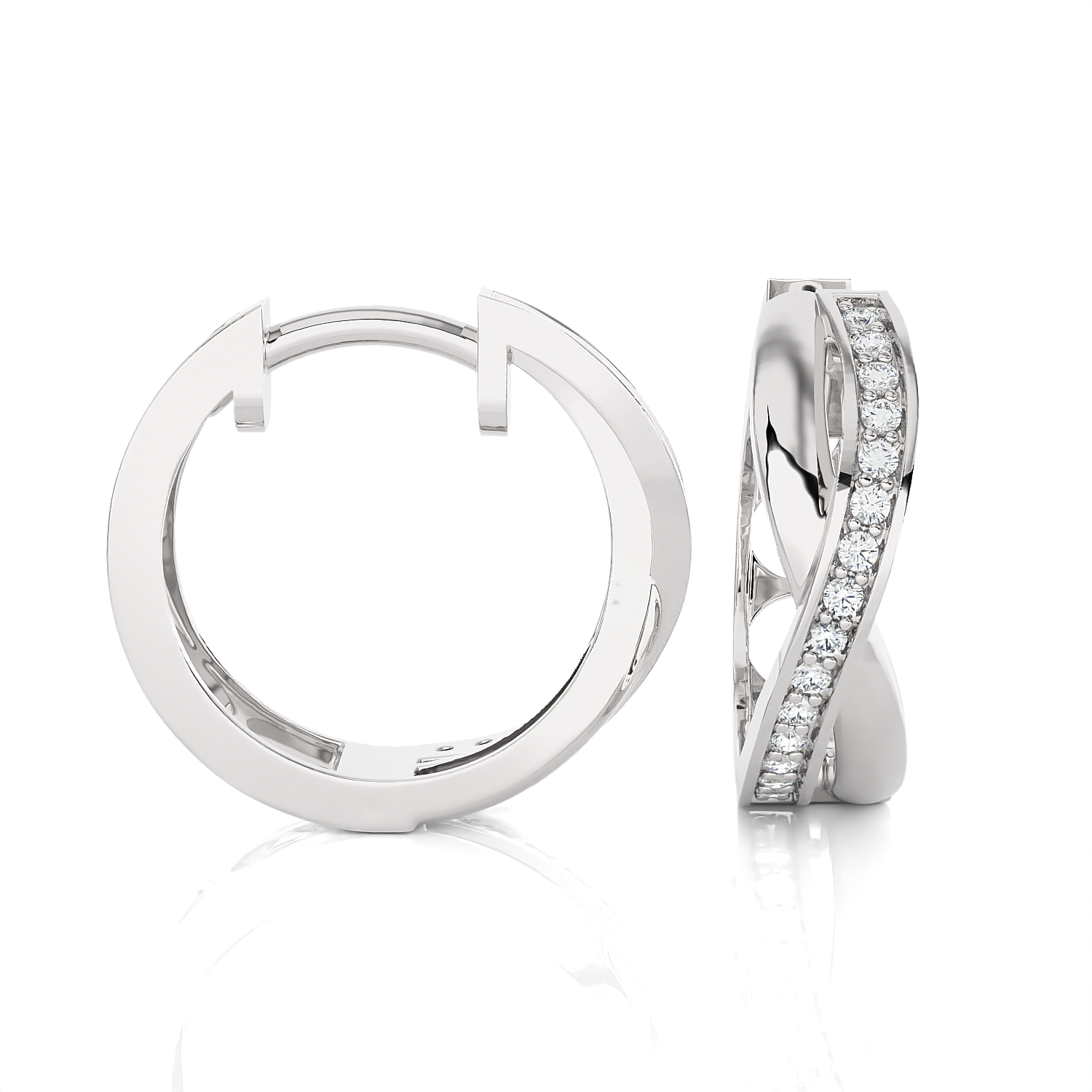 1/4 ctw Round Lab Grown Diamond Hoop Earrings