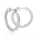 5/8 ctw Round Lab Grown Diamond Inside Out Hoop Earrings