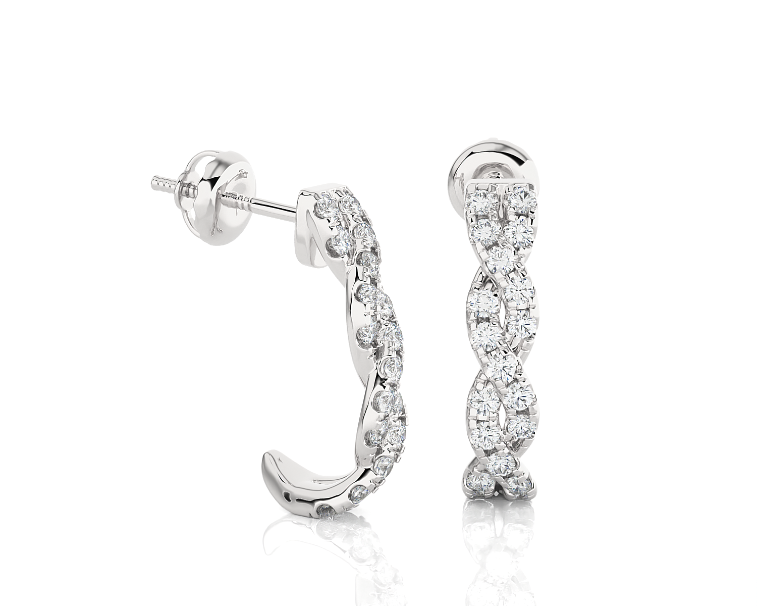 3/8 ctw Round Lab Grown Diamond Hoop Earrings