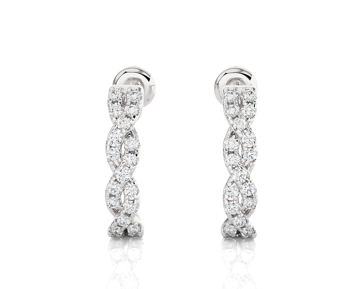 3/8 ctw Round Lab Grown Diamond Hoop Earrings