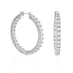 1 1/2 ctw Round Lab Grown Diamond Inside Out Hoop Earrings