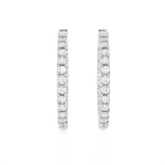 1 1/2 ctw Round Lab Grown Diamond Inside Out Hoop Earrings