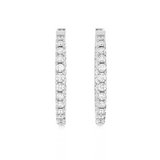 1 1/2 ctw Round Lab Grown Diamond Inside Out Hoop Earrings