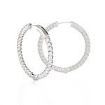 7/8 ctw Round Lab Grown Diamond Inside Out Hoop Earrings