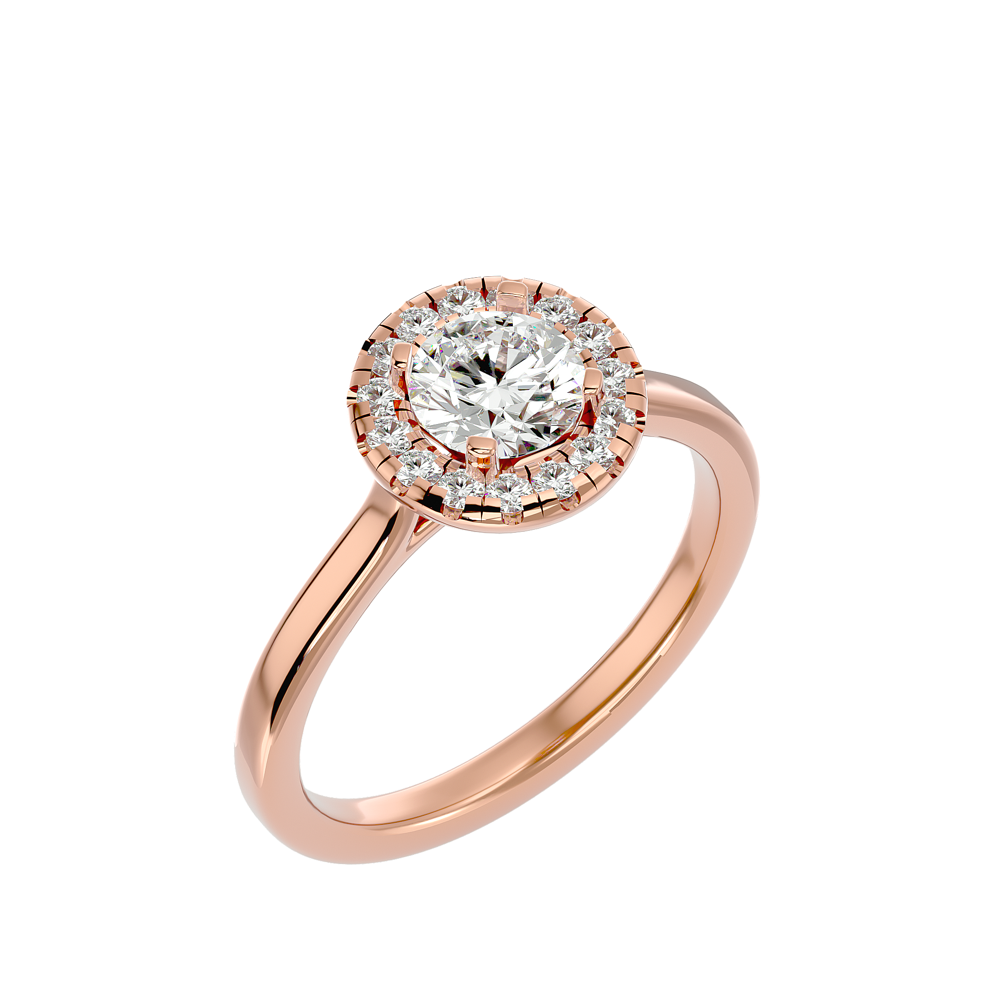 1 ctw Round Lab Grown Diamond Halo Engagement Ring