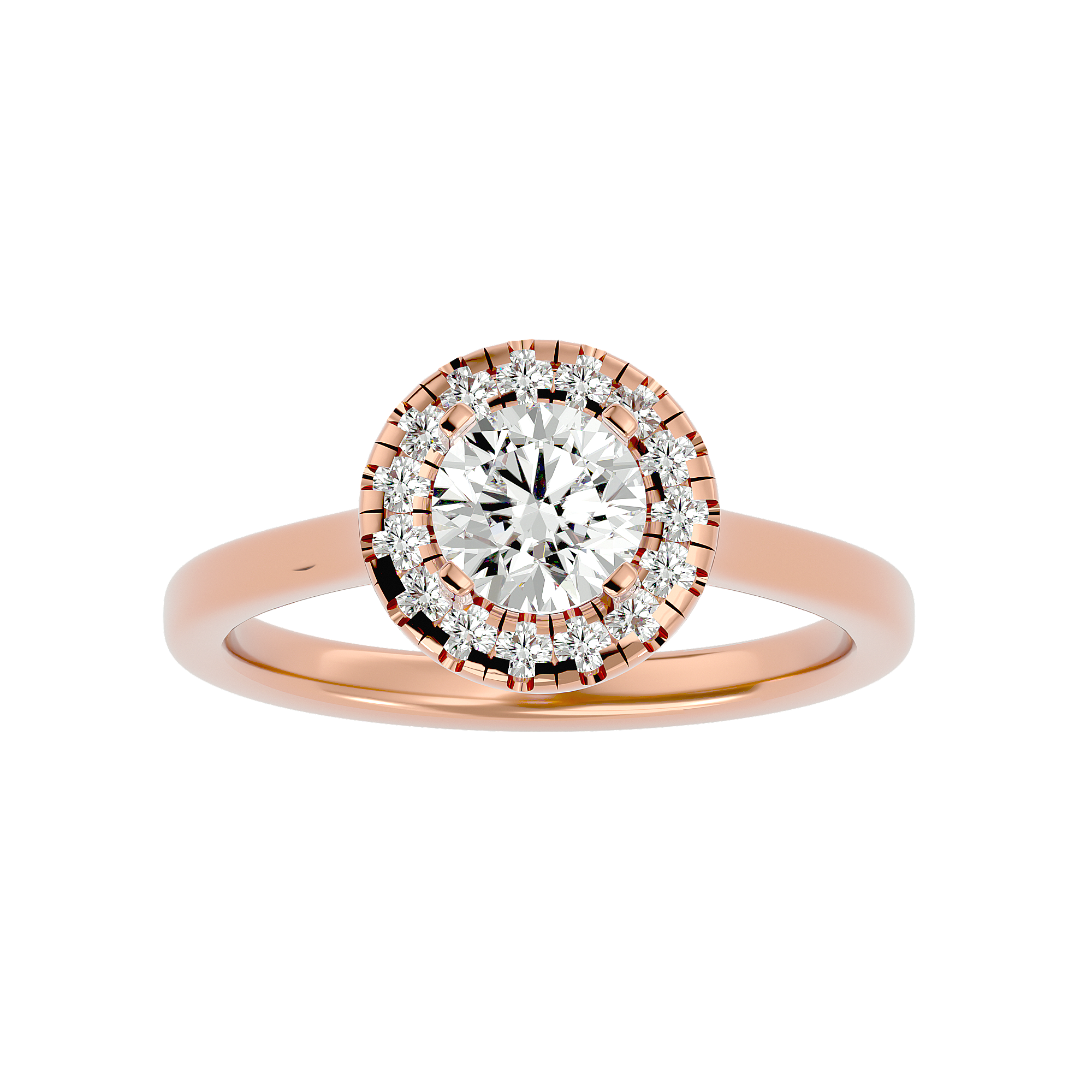 1 ctw Round Lab Grown Diamond Halo Engagement Ring