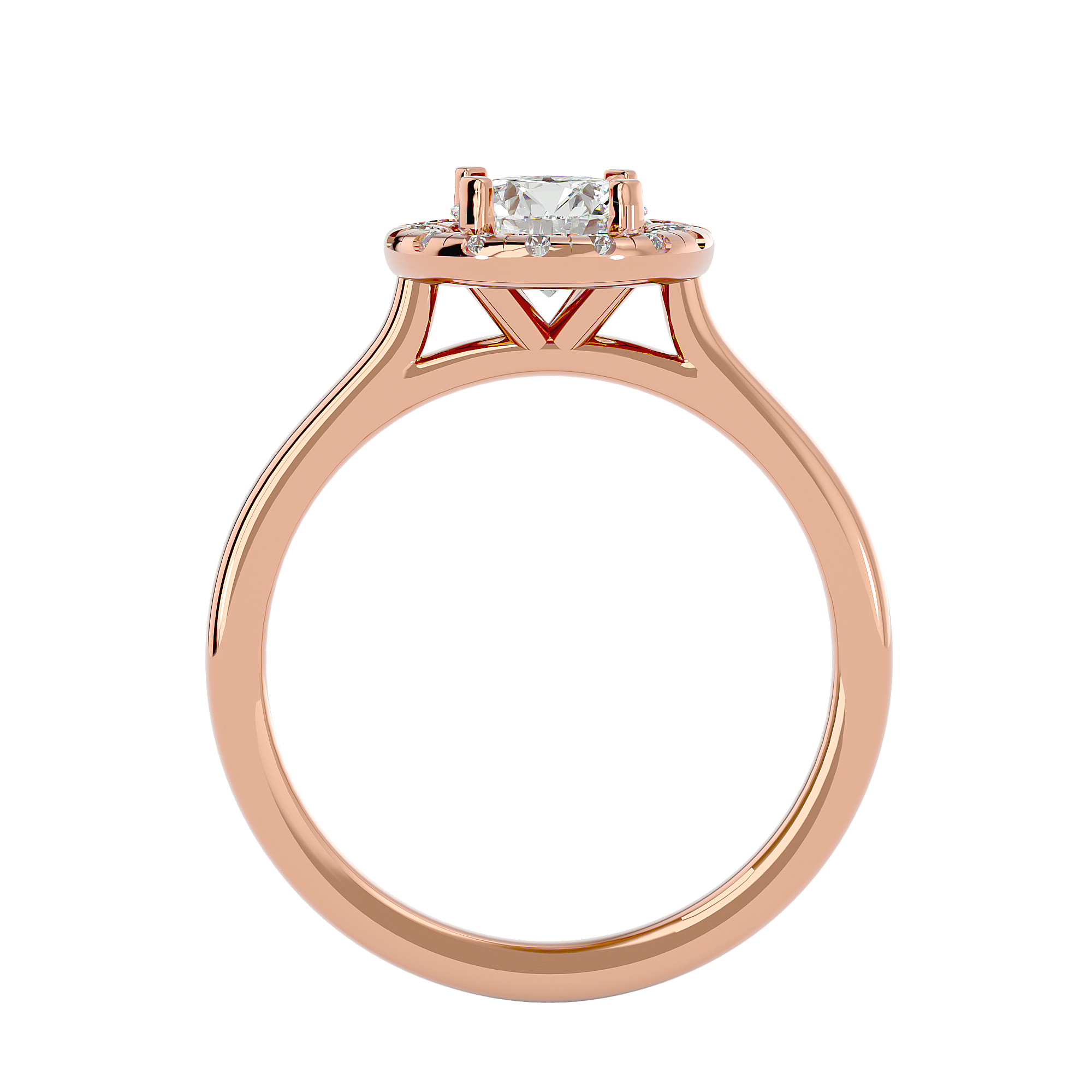 1 ctw Round Lab Grown Diamond Halo Engagement Ring