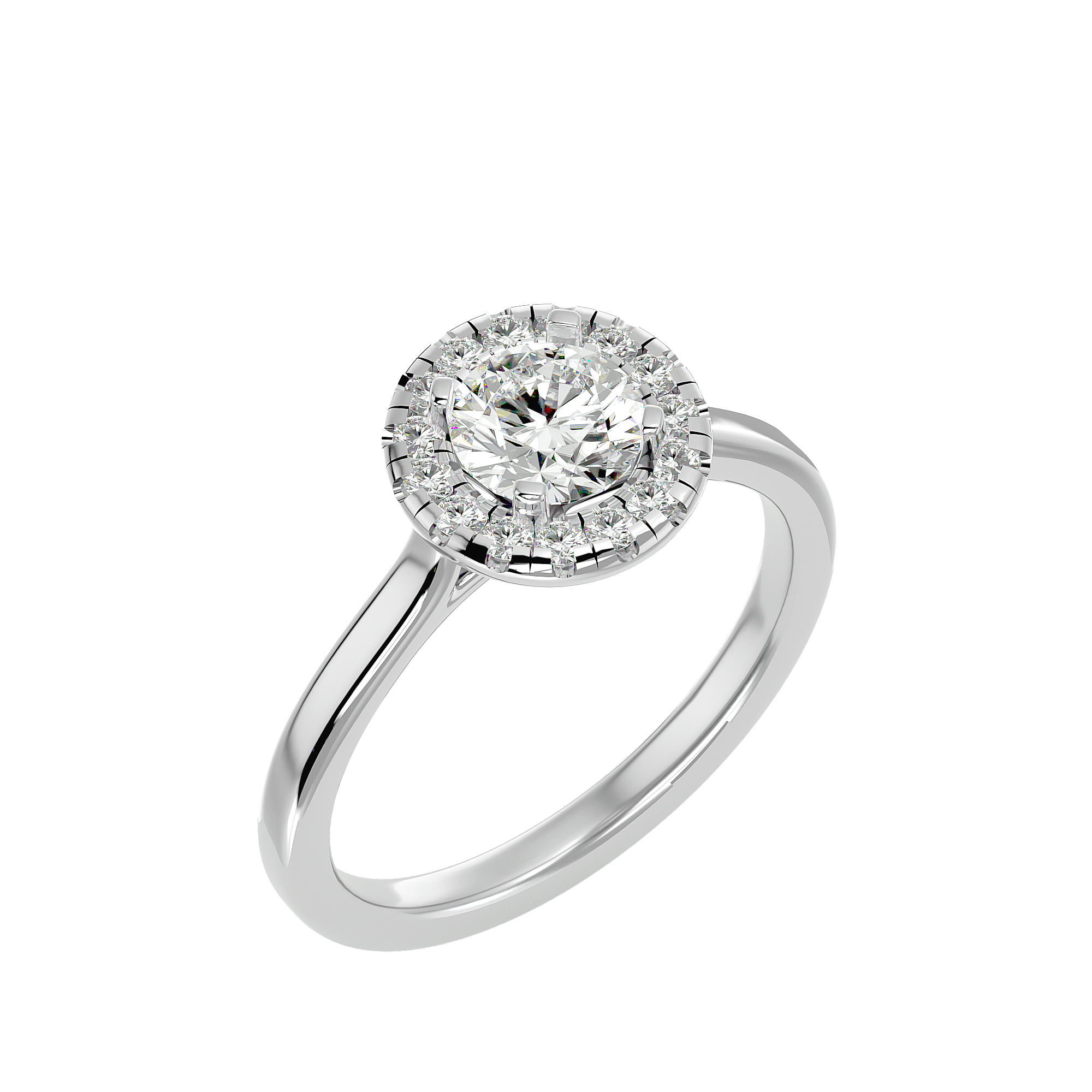 1 ctw Round Lab Grown Diamond Halo Engagement Ring