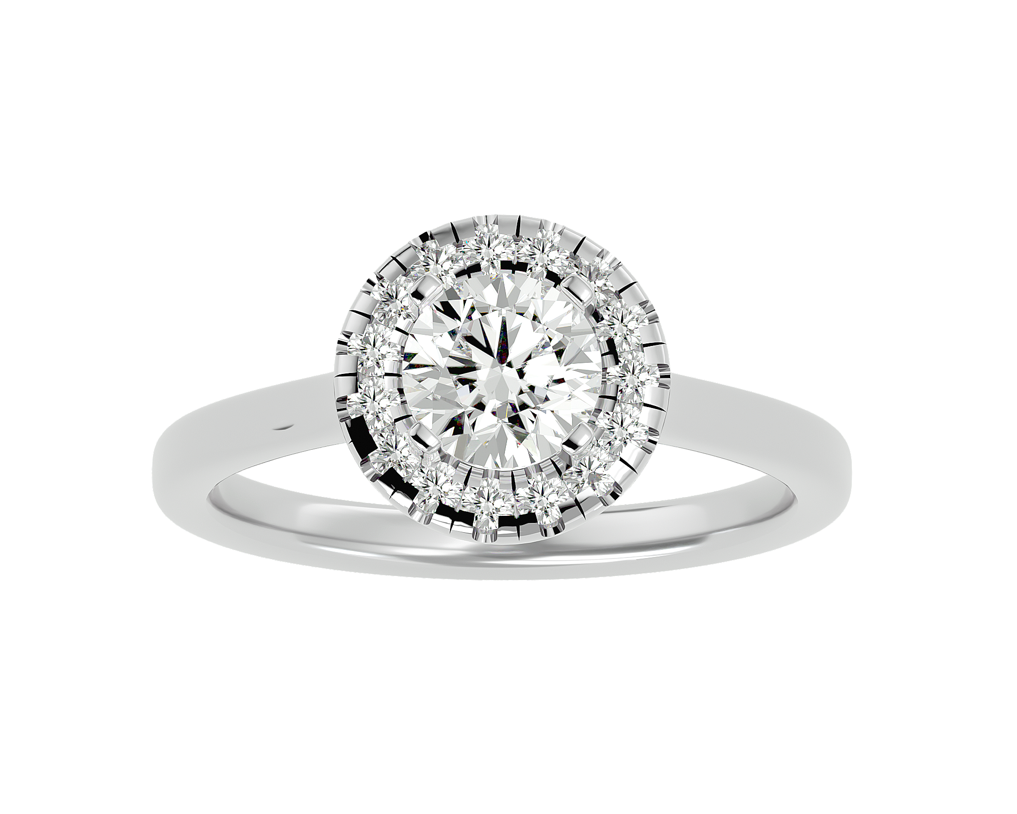 1 ctw Round Lab Grown Diamond Halo Engagement Ring