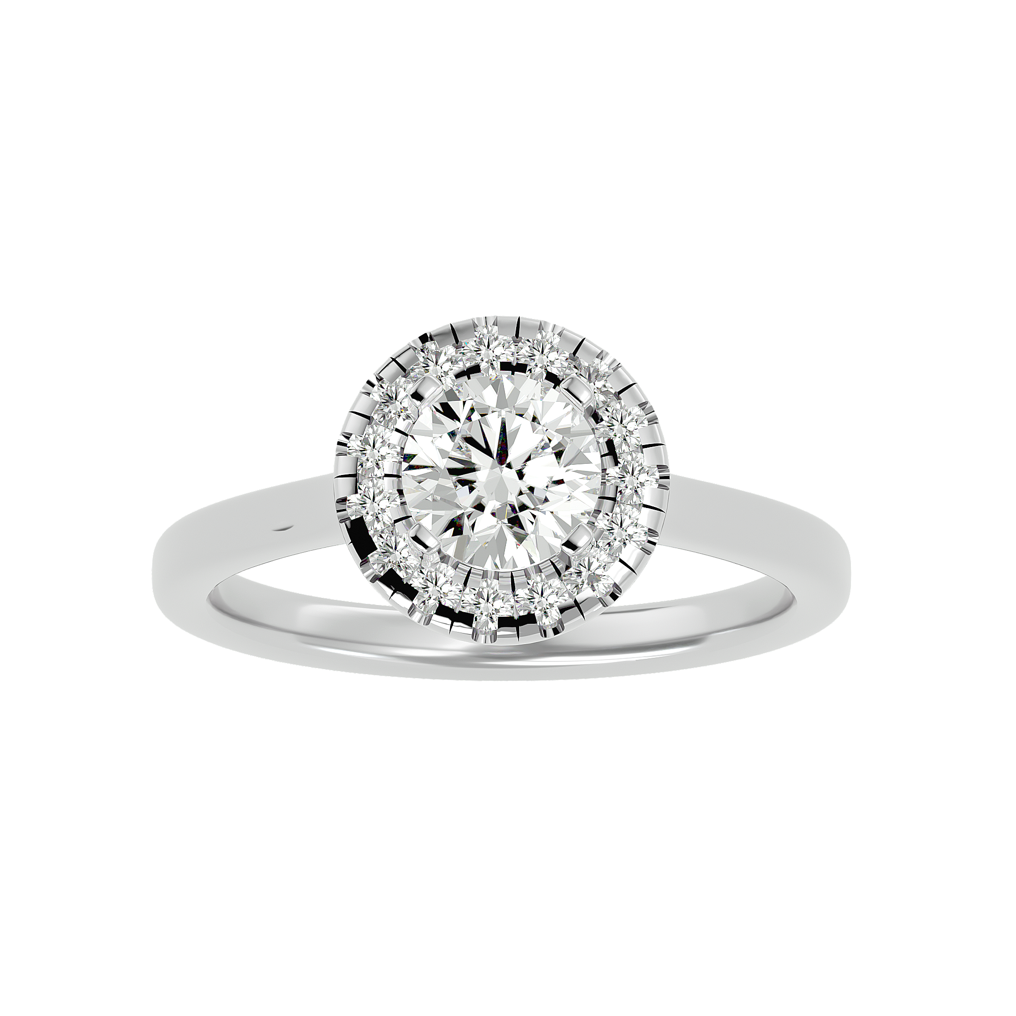 1 ctw Round Lab Grown Diamond Halo Engagement Ring