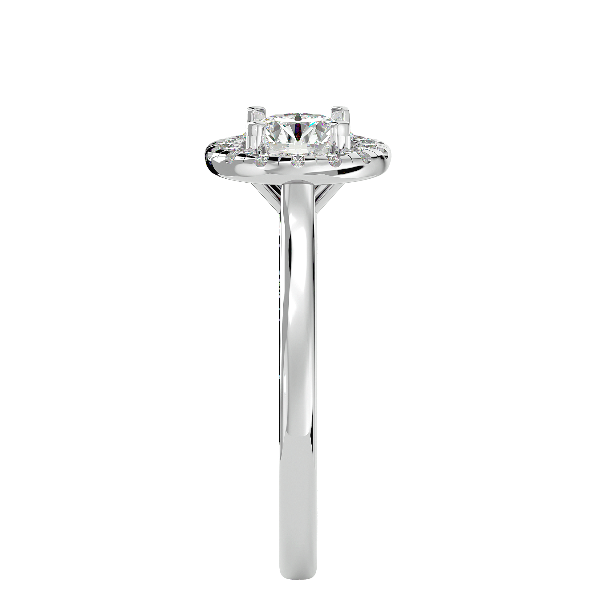 1 ctw Round Lab Grown Diamond Halo Engagement Ring