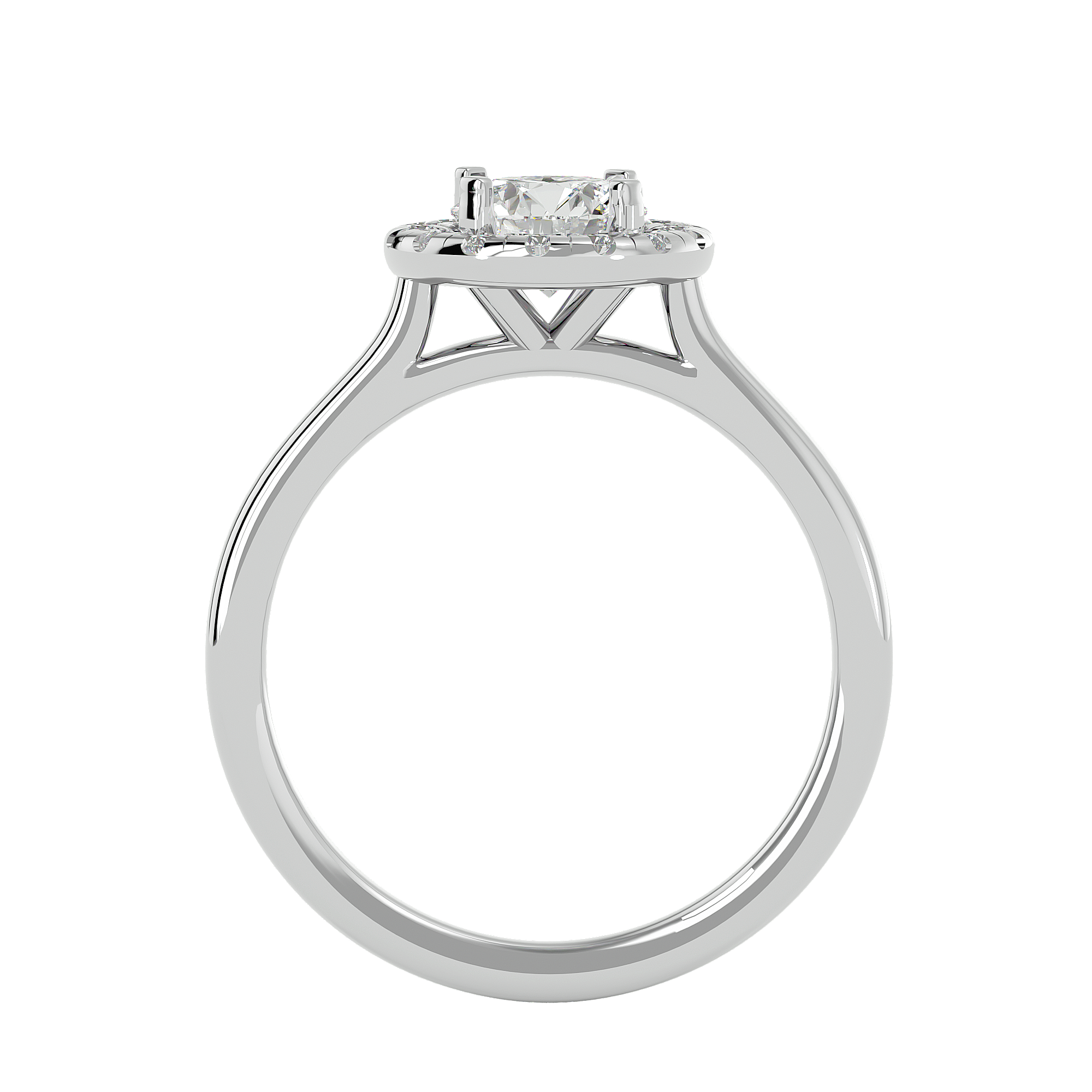 1 ctw Round Lab Grown Diamond Halo Engagement Ring