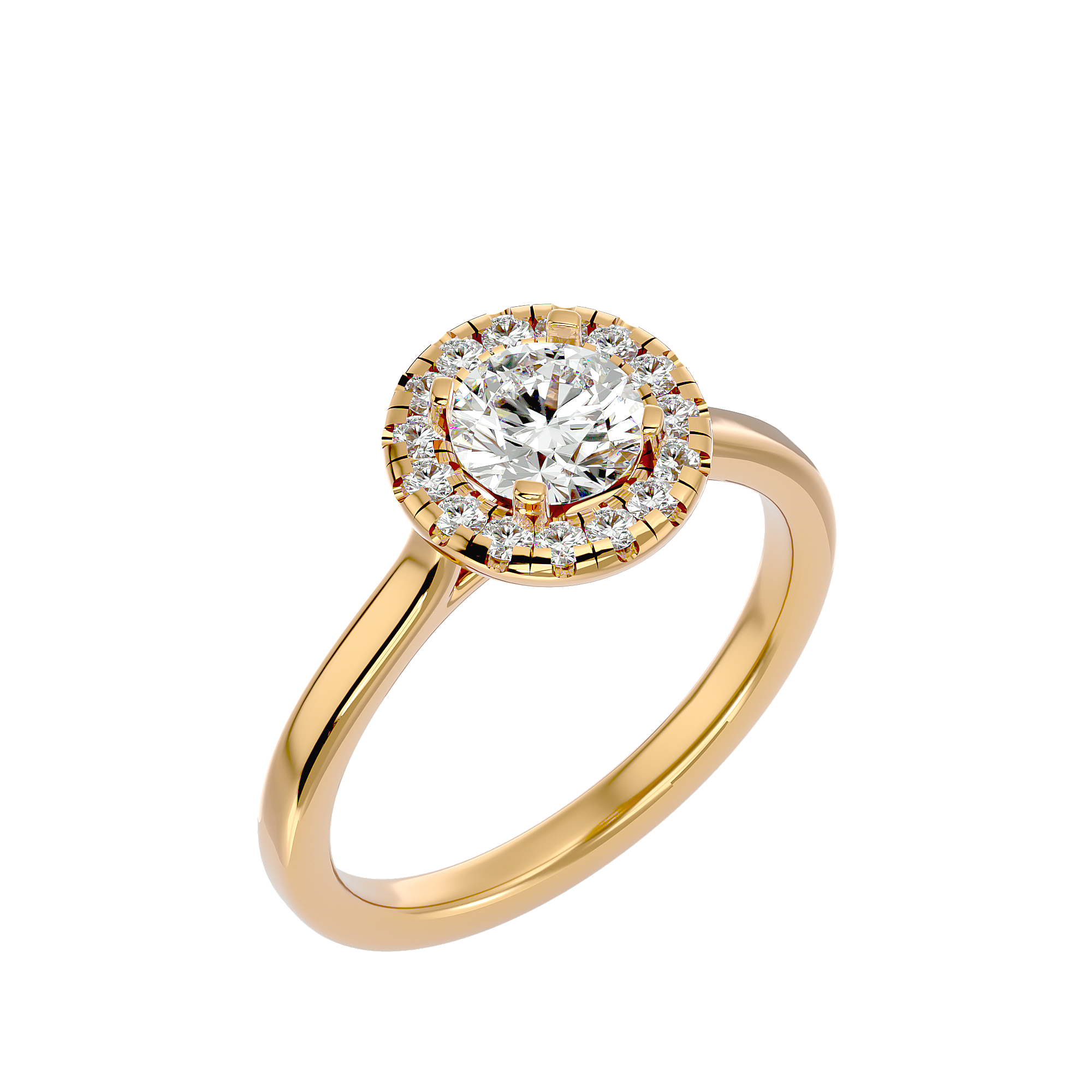 1 ctw Round Lab Grown Diamond Halo Engagement Ring