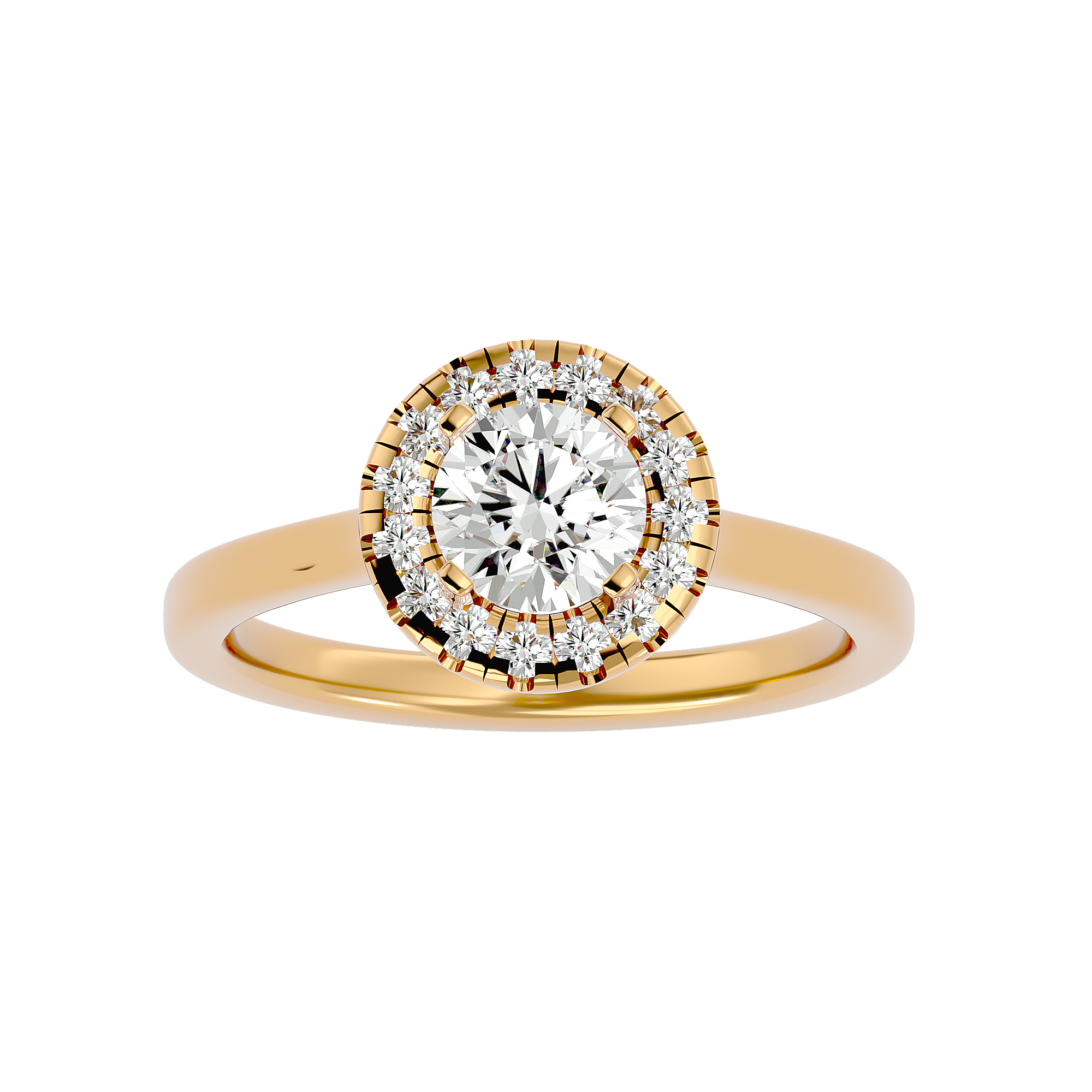 1 ctw Round Lab Grown Diamond Halo Engagement Ring