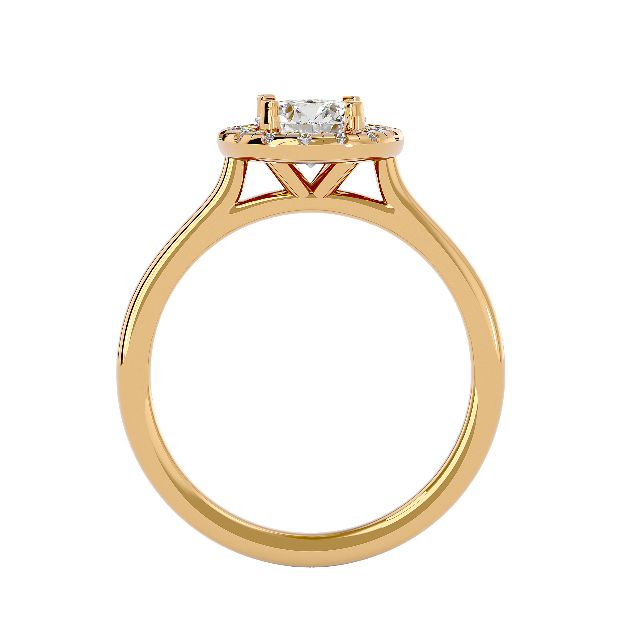 1 ctw Round Lab Grown Diamond Halo Engagement Ring