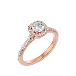 7/8 ctw Round Lab Grown Diamond Halo Engagement Ring