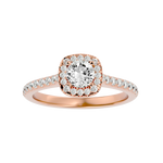 7/8 ctw Round Lab Grown Diamond Halo Engagement Ring