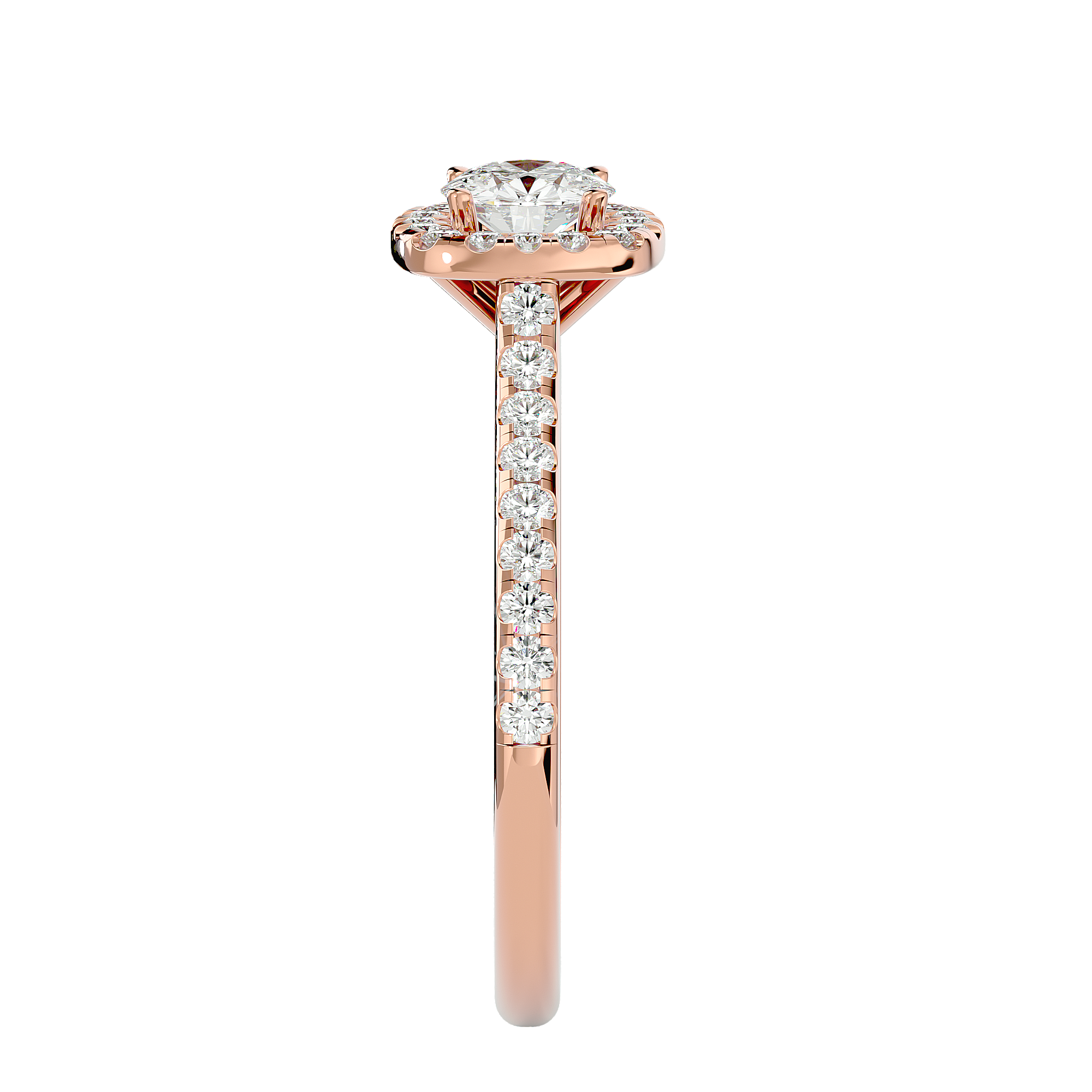 7/8 ctw Round Lab Grown Diamond Halo Engagement Ring