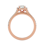 7/8 ctw Round Lab Grown Diamond Halo Engagement Ring
