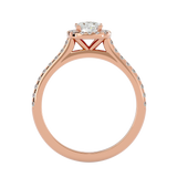 7/8 ctw Round Lab Grown Diamond Halo Engagement Ring