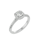 7/8 ctw Round Lab Grown Diamond Halo Engagement Ring
