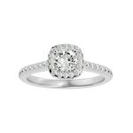 7/8 ctw Round Lab Grown Diamond Halo Engagement Ring