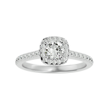7/8 ctw Round Lab Grown Diamond Halo Engagement Ring