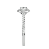 7/8 ctw Round Lab Grown Diamond Halo Engagement Ring