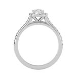 7/8 ctw Round Lab Grown Diamond Halo Engagement Ring