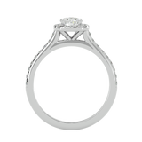 7/8 ctw Round Lab Grown Diamond Halo Engagement Ring