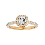 7/8 ctw Round Lab Grown Diamond Halo Engagement Ring