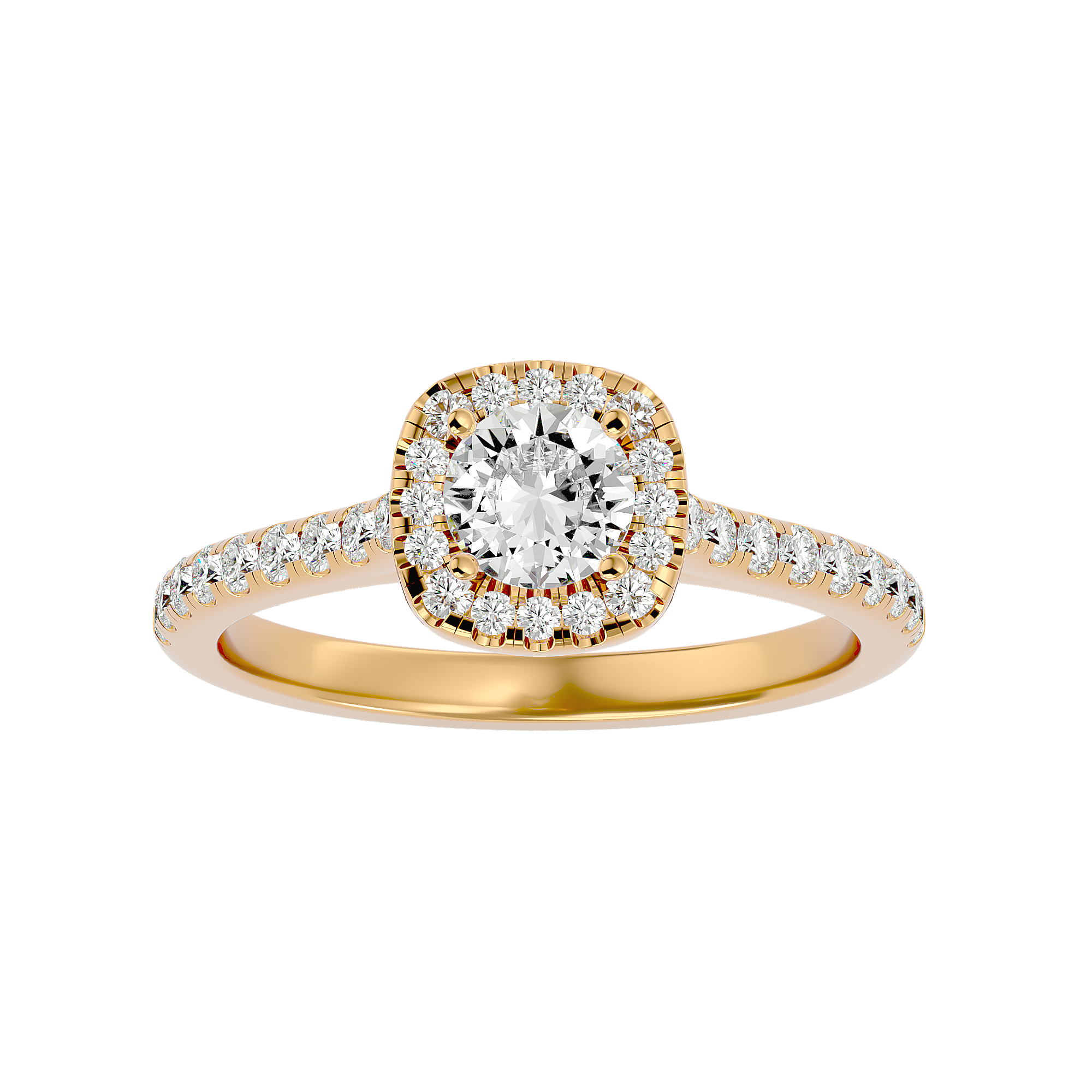 7/8 ctw Round Lab Grown Diamond Halo Engagement Ring