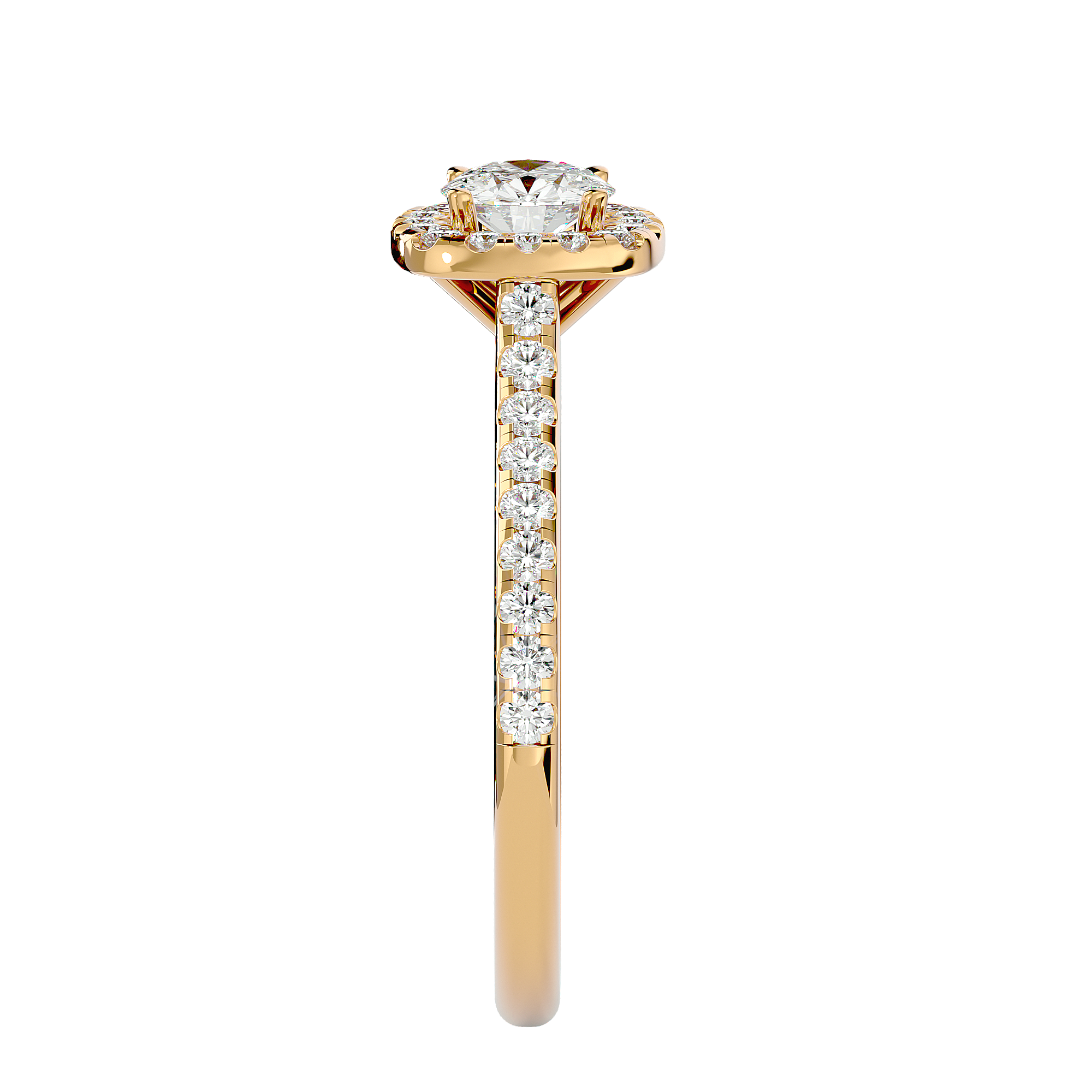 7/8 ctw Round Lab Grown Diamond Halo Engagement Ring