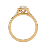 7/8 ctw Round Lab Grown Diamond Halo Engagement Ring