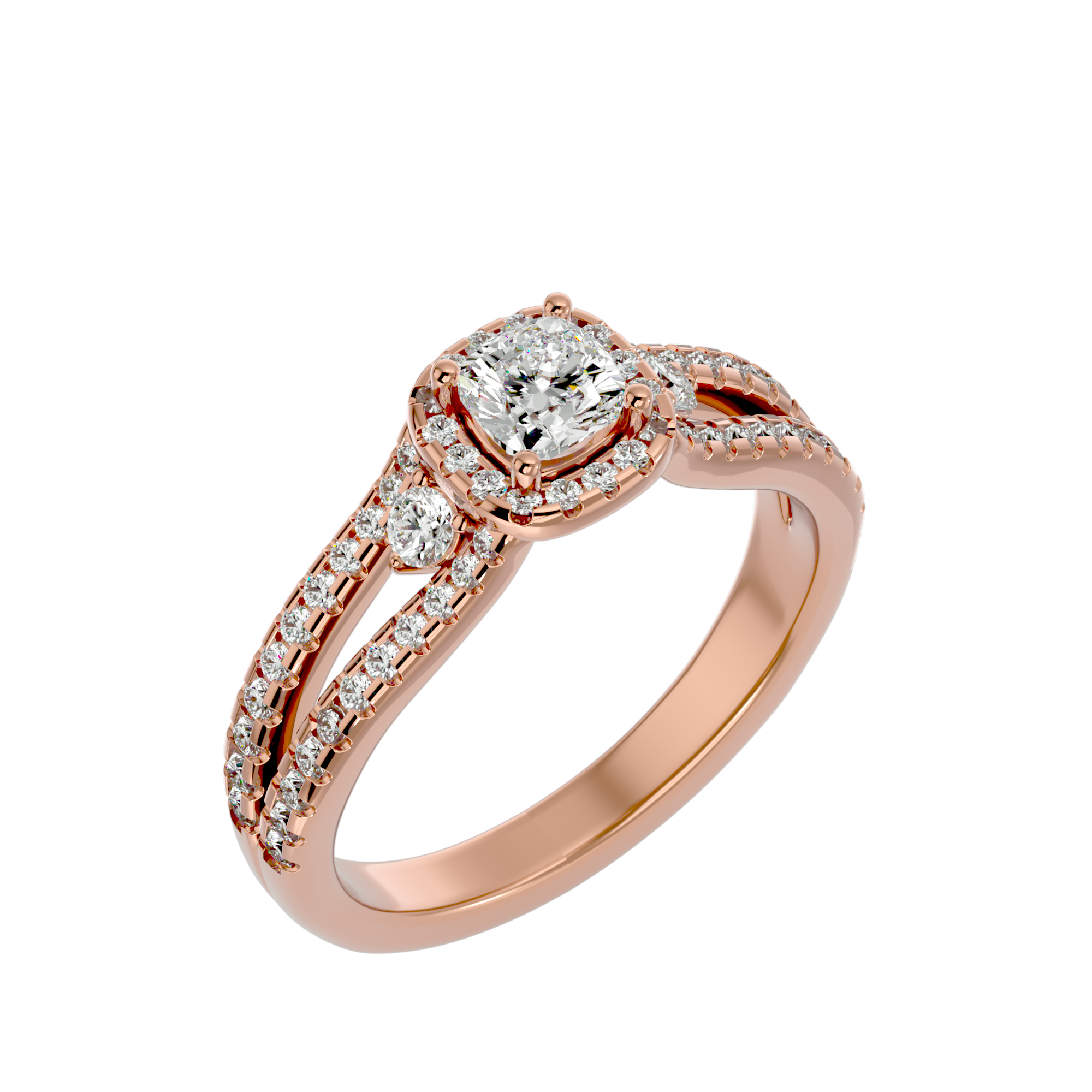 1 ctw Round Lab Grown Diamond Halo Engagement Ring