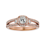 1 ctw Round Lab Grown Diamond Halo Engagement Ring