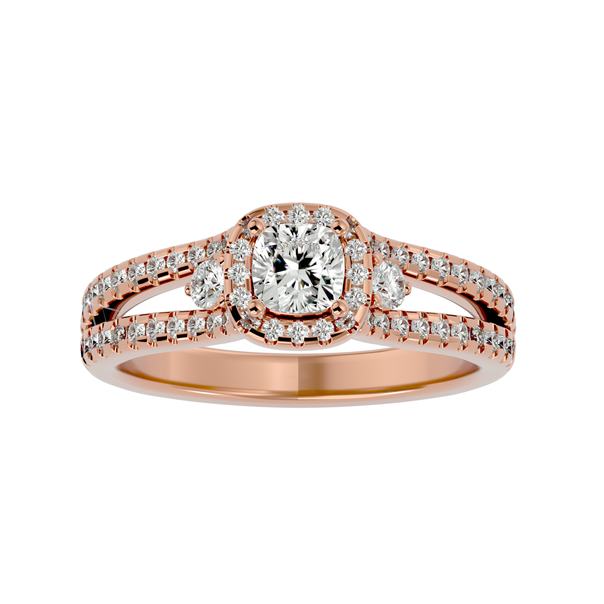 1 ctw Round Lab Grown Diamond Halo Engagement Ring