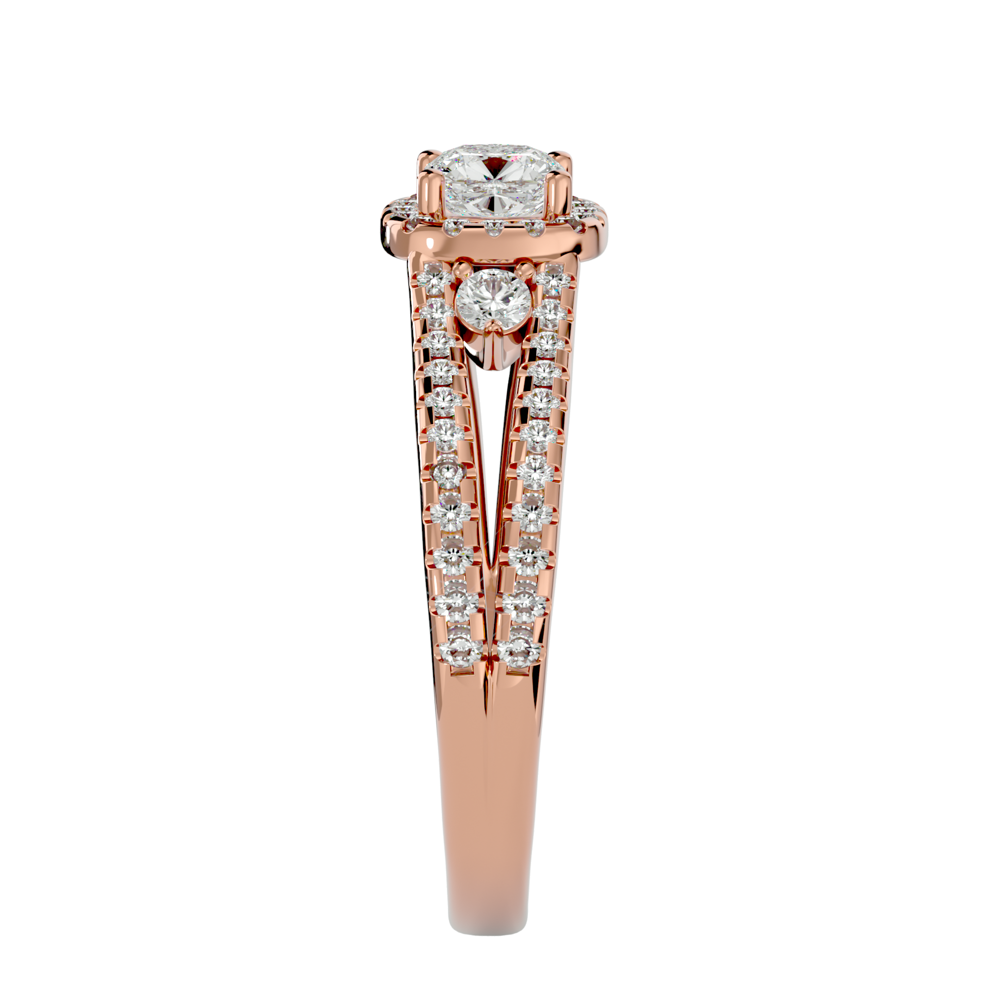 1 ctw Round Lab Grown Diamond Halo Engagement Ring