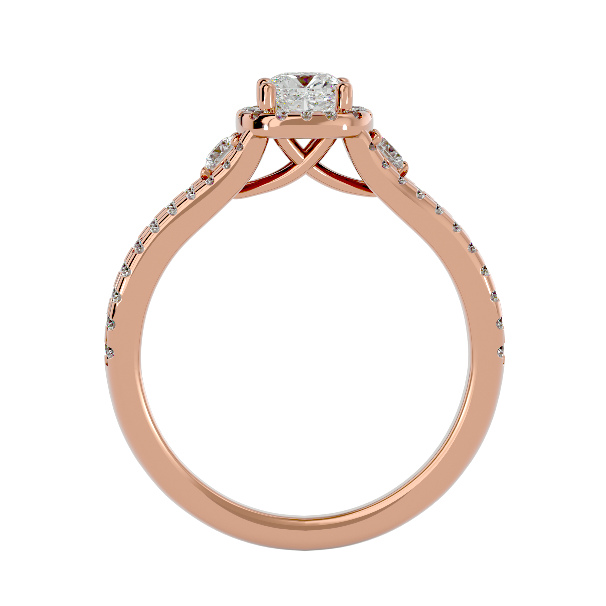 1 ctw Round Lab Grown Diamond Halo Engagement Ring