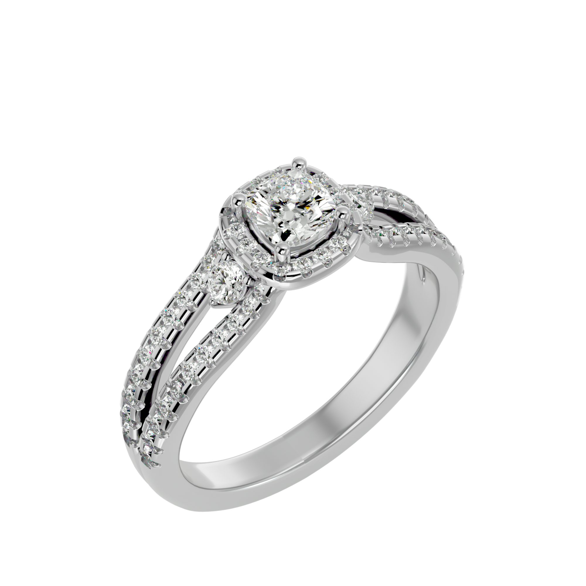 1 ctw Round Lab Grown Diamond Halo Engagement Ring