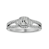 1 ctw Round Lab Grown Diamond Halo Engagement Ring