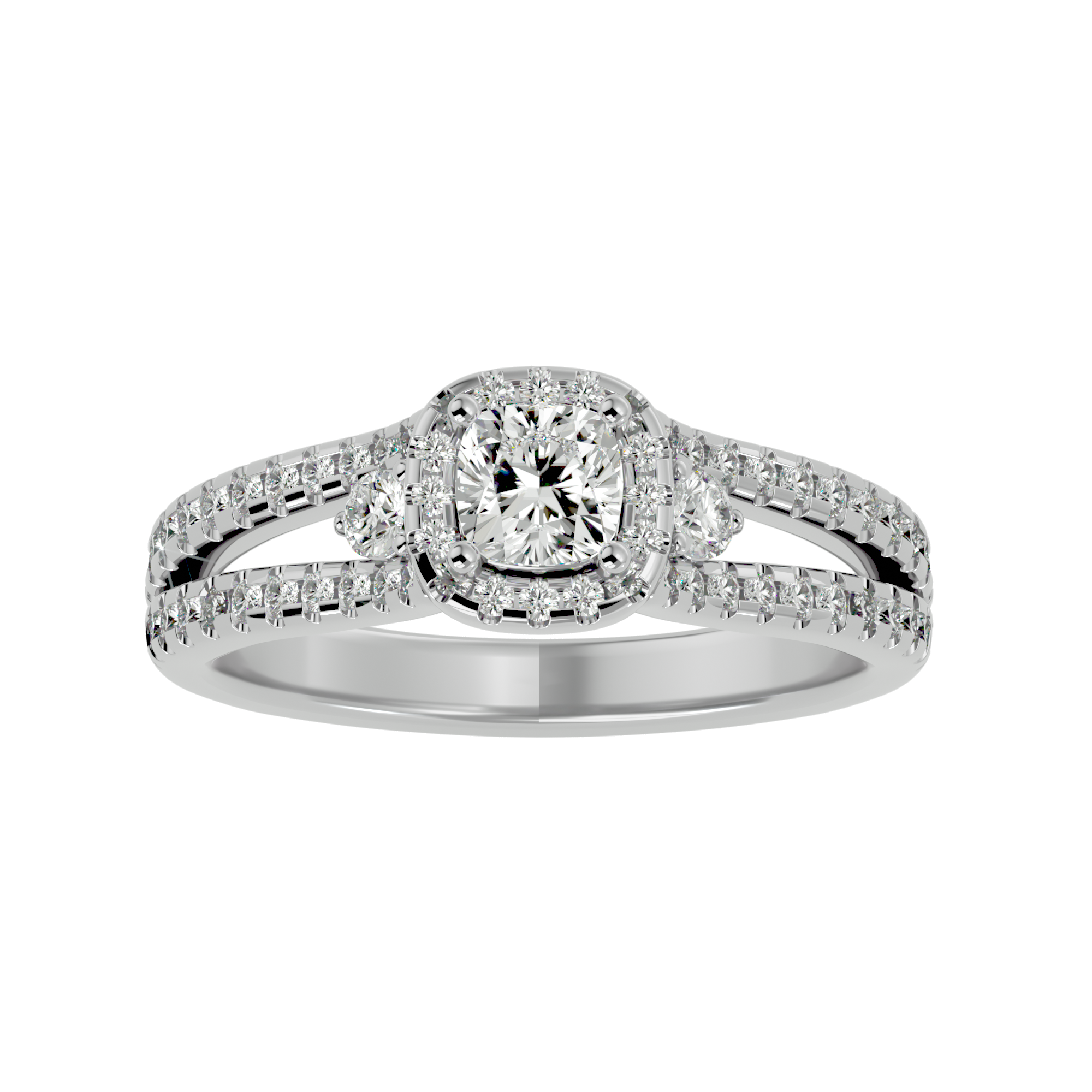 1 ctw Round Lab Grown Diamond Halo Engagement Ring