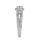 1 ctw Round Lab Grown Diamond Halo Engagement Ring