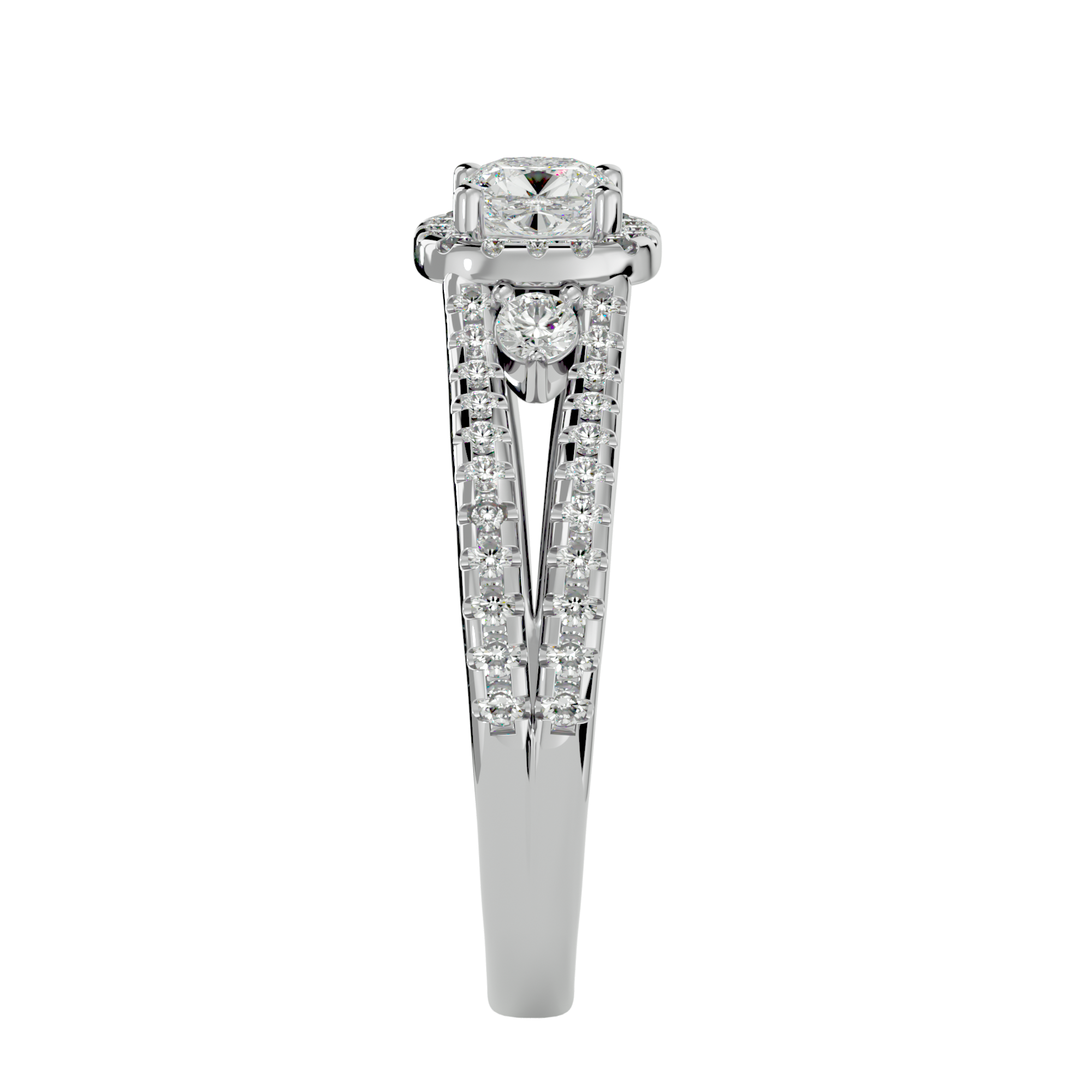 1 ctw Round Lab Grown Diamond Halo Engagement Ring