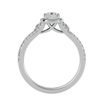 1 ctw Round Lab Grown Diamond Halo Engagement Ring