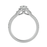 1 ctw Round Lab Grown Diamond Halo Engagement Ring