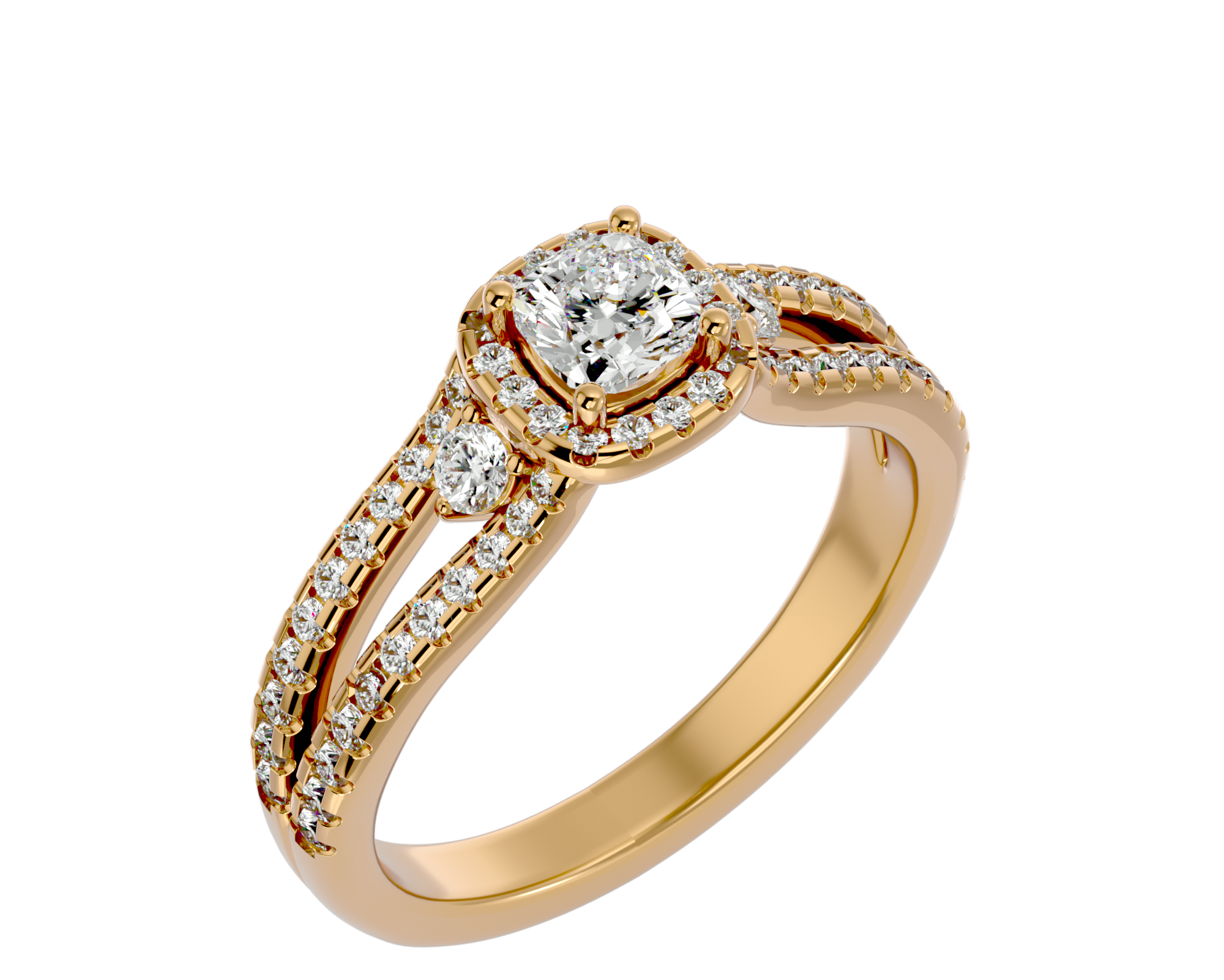 1 ctw Round Lab Grown Diamond Halo Engagement Ring