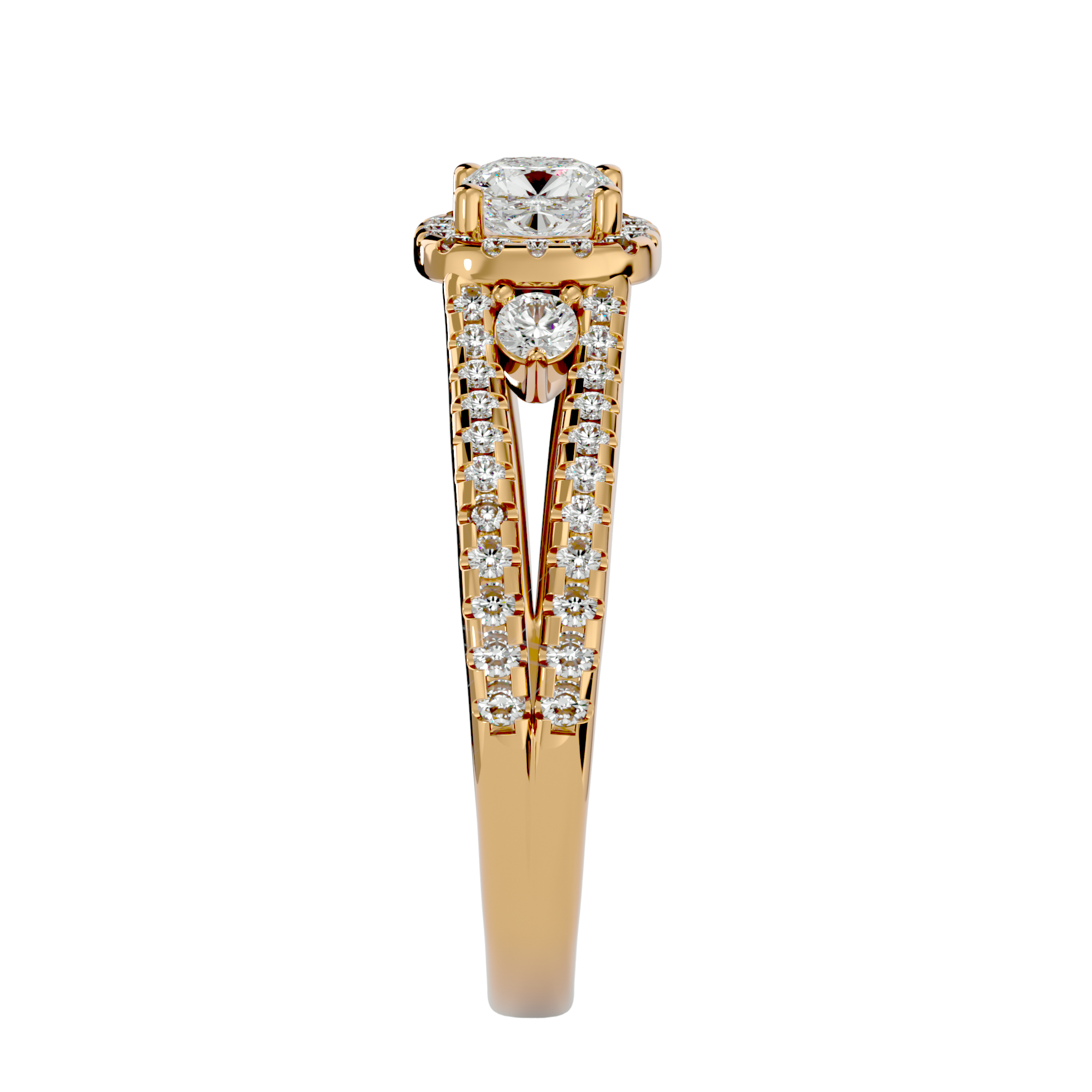 1 ctw Round Lab Grown Diamond Halo Engagement Ring