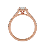 3/4 ctw Emerald-Cut Lab Grown Diamond Halo Engagement Ring